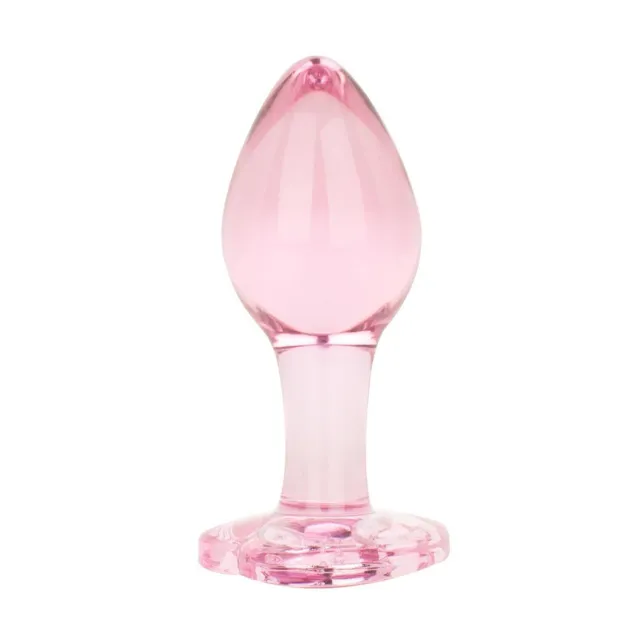 Анальная пробка EasyToys Anal Plug Glass M, 8.3 см (розовый)