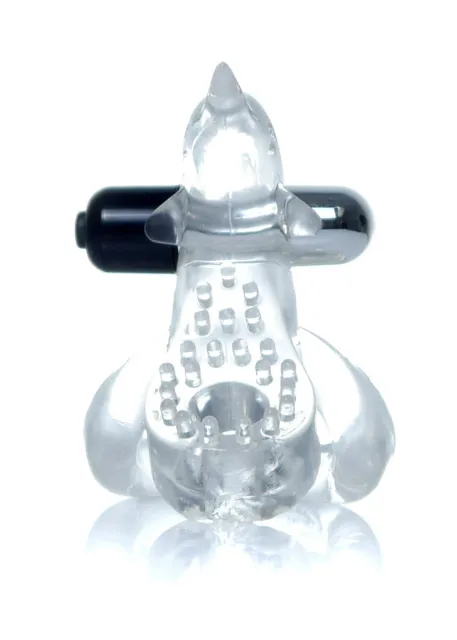 Boys of Toys Dolphin Vibro CockRing - Wibracyjny pierścień B -, Przezroczysty, 9 cm