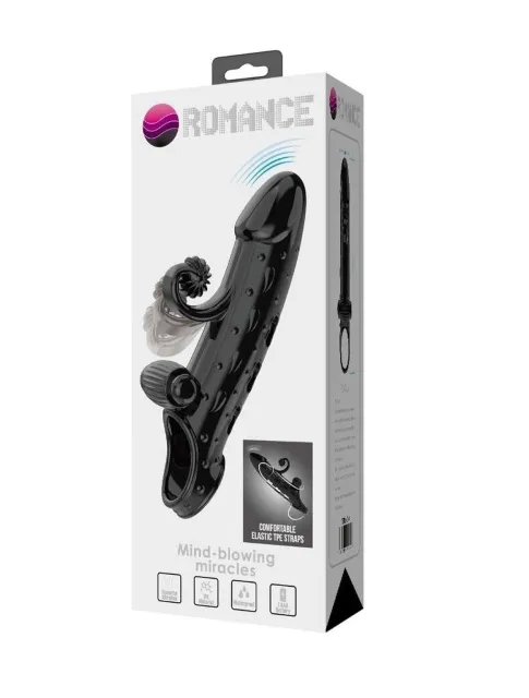 Насадка на пенис Pretty Love Romance, 20 см (черный)
