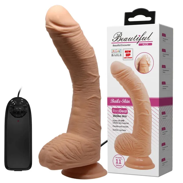 Вибратор Baile Beautiful Alex 11", 28 см (телесный)