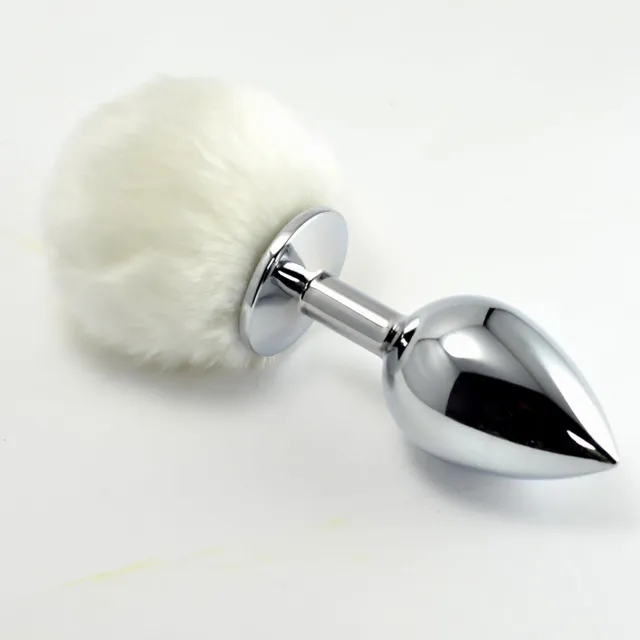 Анальная пробка Pompon Metal Plug Small, 13 см (белый)