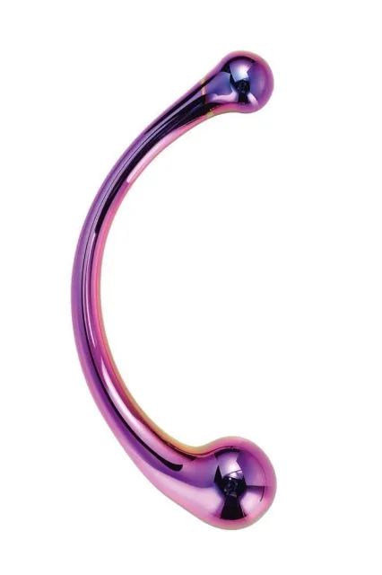 Двухсторонний фаллоимитатор Glamour Glass Curved Big Wand, 21 см (мульти)