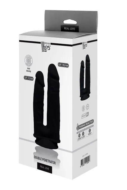 Подвійний фалоімітатор Real Love Double Penetrator, 19.5 см (чорний)