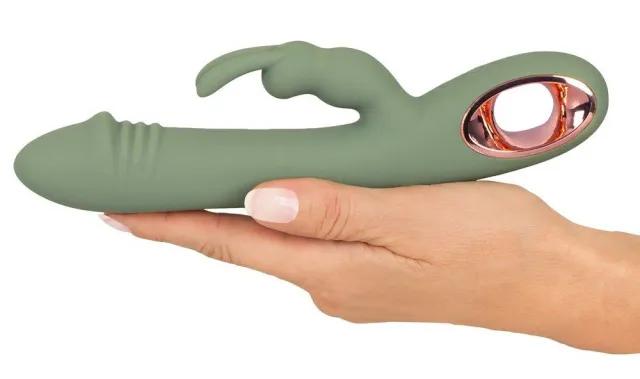 You2Toys Slim Rabbit Olive - Wibrator królik, Zielony, 21.4 cm