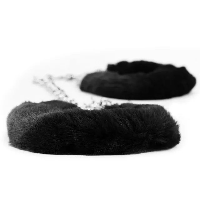 Наручники Lovetoy Fetish Pleasure Fluffy Leg Cuffs (черный)