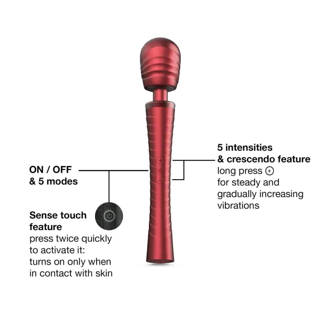 Вибромассажер Dorcel Man.wand Edgy, 30 см (красный)