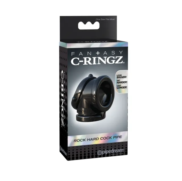 Эрекционное кольцо Pipedream Fantasy C-Ringz Rock Hard Cock Pipe, 7 см (черный)