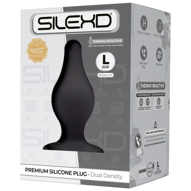 Анальная пробка SilexD Model 2 size L, 10.2 см (черный)