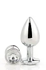 Анальная пробка Gleaming Love Silver Plug Medium, 8.3 см (прозрачный)