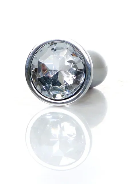 Анальная пробка Jewellery Silver Plug Clear S, 7.7 см (прозрачный)