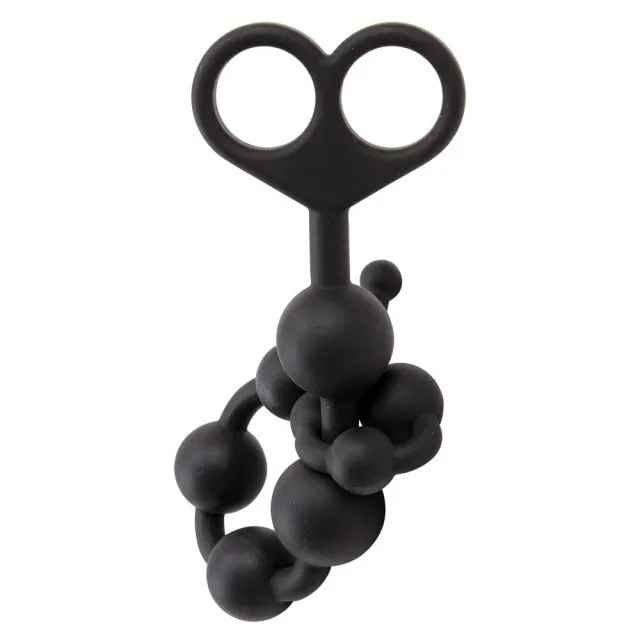 Black Mont Boyfriend Beads - Łańcuszek analny, Czarny, 34 cm