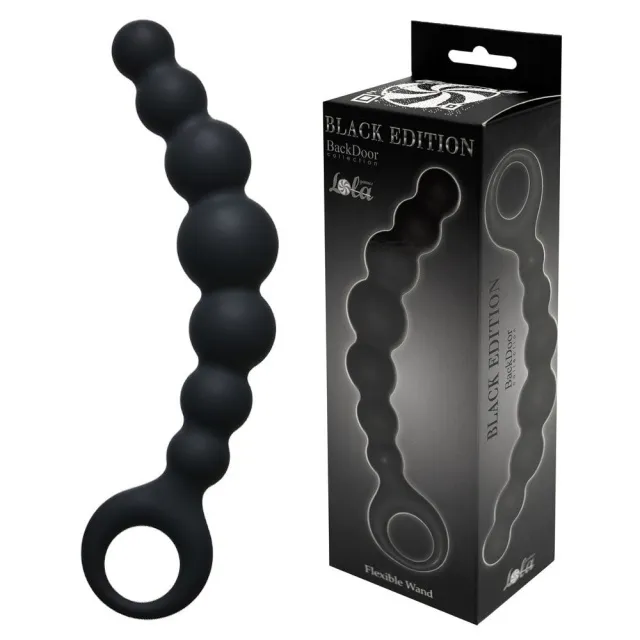 Анальні намиста Lola Games Black Edition, 18 см (чорний)