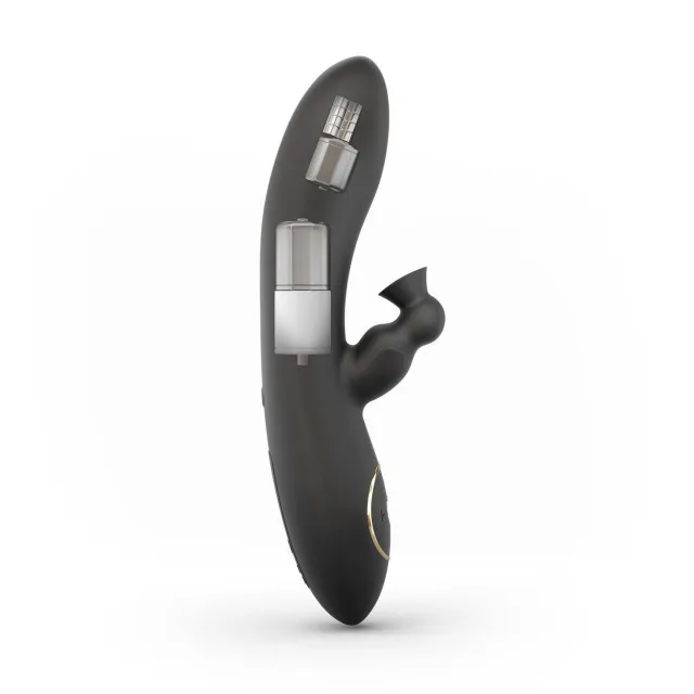 Вакуумный вибратор-кролик Dorcel Divine Rabbit, 20,5 см (черный)