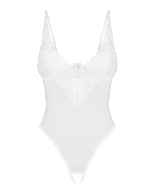 Боди Obsessive Alissium Crotchless, M/L (белый)