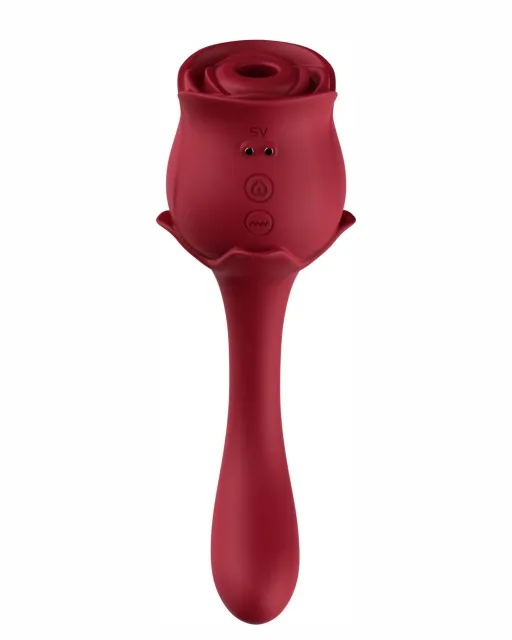 Вакуумный стимулятор клитора с вибрацией Boss Series Rose (бордовый)