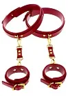 Фіксатори для БДСМ на стегна та зап'ястя Taboom Wrist To Thigh Cuff Set Red (червоний)
