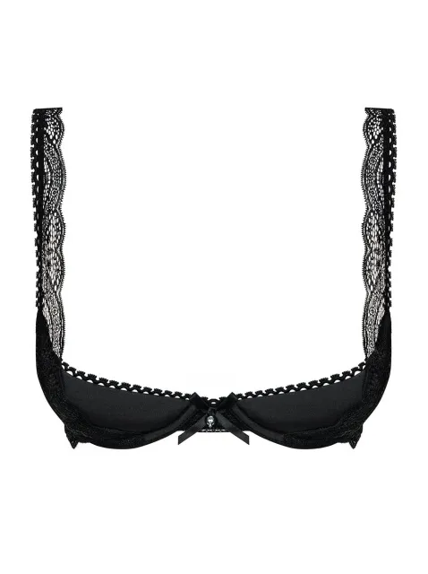 Бюстгальтер открытый Obsessive Miamor, L/XL (черный)