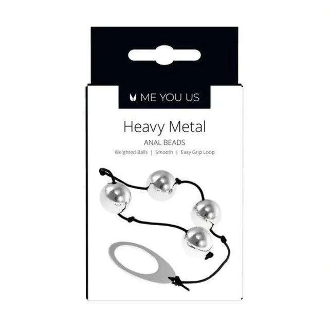 Анальні кульки Me You Us Heavy Metal, 22 см (сріблястий)