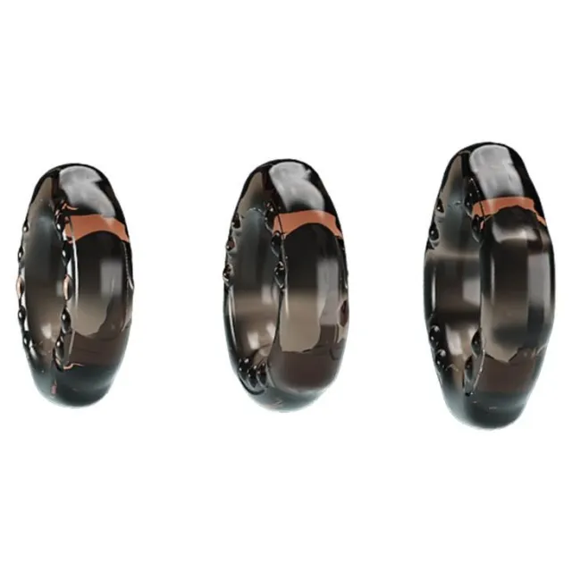 Набор эрекционных колец Baile Cock ring Yvonne Set, 3 шт (чёрный)