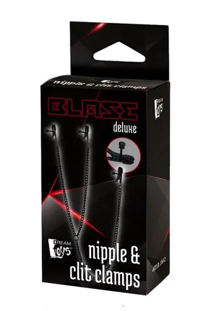 Затискачі для сосків Dream Toys Blaze Deluxe Nipple & Clit Clamps (чорний)