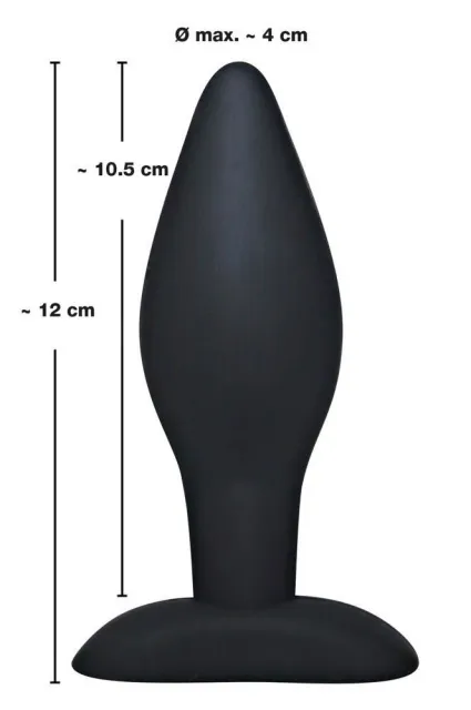 Black Velvets Large - Korek analny, Czarny, 12 cm