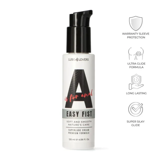 Lube4lovers A is for Easy Fist - Lubrykant analny, Bezzapachowy, 120 ml