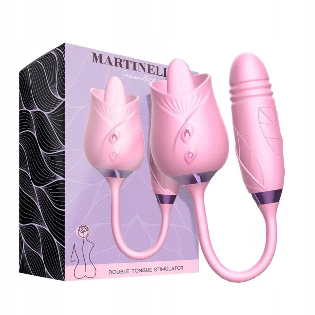Стимулятор клітора та піхви Martinella Double Tongue Stimulator (рожевий)