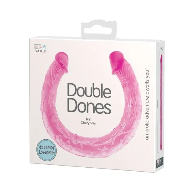 Двухсторонний фаллоимитатор Baile Double Dong, 44 см (розовый)