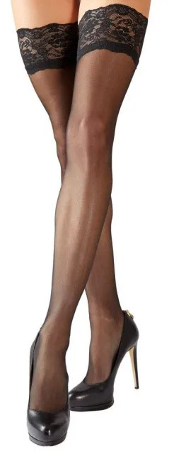 Чулки Cottelli Legwear Hold-up Stockings, 4 (черный)