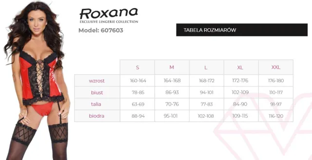 Сексуальный комплект Roxana 6077, L (красный с черным)