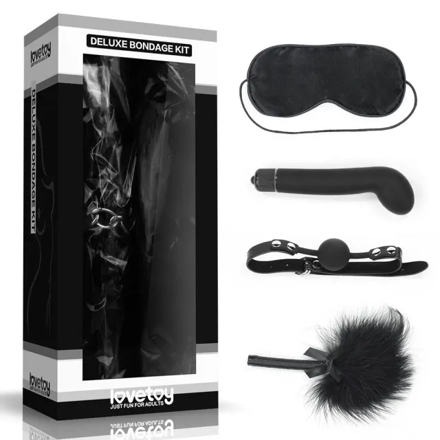 БДСМ набор LoveToy Deluxe Bondage Kit, 4 шт (черный)