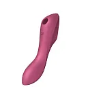 Satisfyer Curvy Trinity 3 - Bezdotykowy stymulator łechtaczki z wibracjami, Czerwony, 18, 5 cm