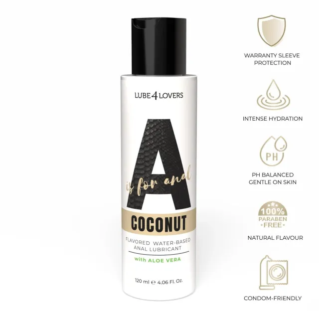 Lube4lovers A Is for A is for Anal Coconut - Lubrykant analny, Kokos, 120 ml