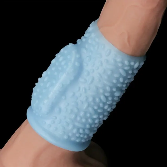 Насадка на пеніс Knights Ring Vibrating Drip, 10 см (блакитний)