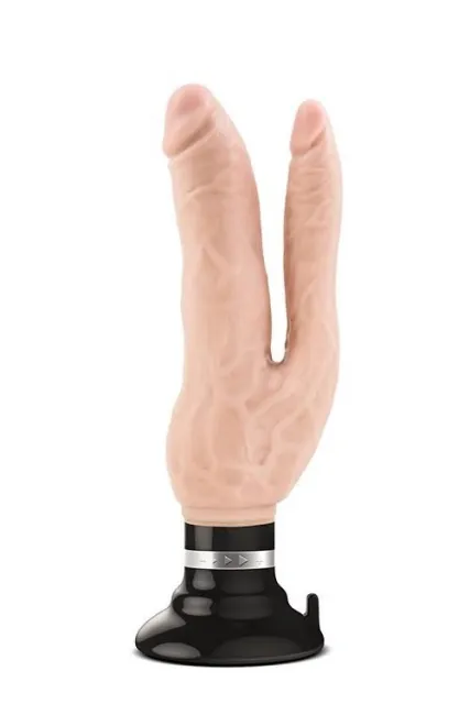 Двойной вибратор Blush Dr. Skin Cock Vibes Double Vibe, 24 см (бежевый)