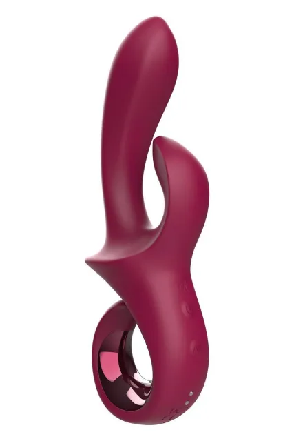 Вибратор-кролик Glam Duo Vibrator, 22.7 см (бордовый)