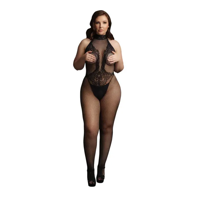 Le Désir Fishnet and Lace - Bodystocking, Plus Size