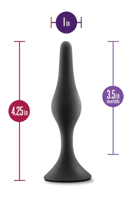 Анальная пробка Anal Adventures Platinum Beginner Plug Medium, 10.8 см (черный)