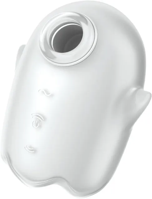 Вакуумный стимулятор клитора с вибрацией Satisfyer Glowing Ghost (белый)