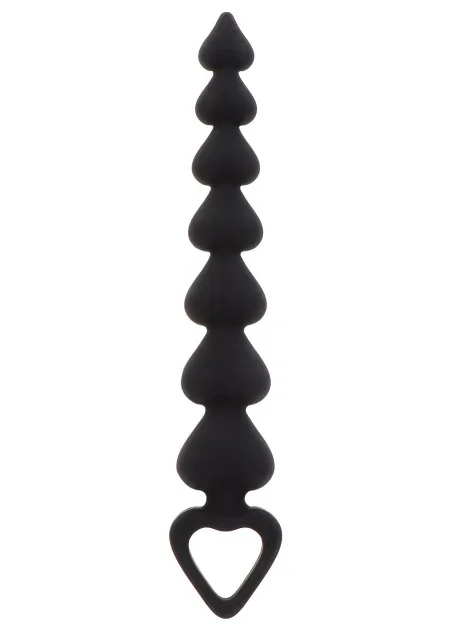 TOYJOY Heart Beads - Łańcuszek analny, Czarny, 18 cm