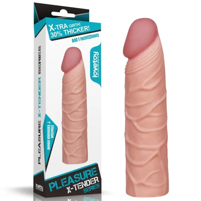 Насадка на пеніс LoveToy Pleasure X-Tender Penis Sleeve, 17 см (тілесний)