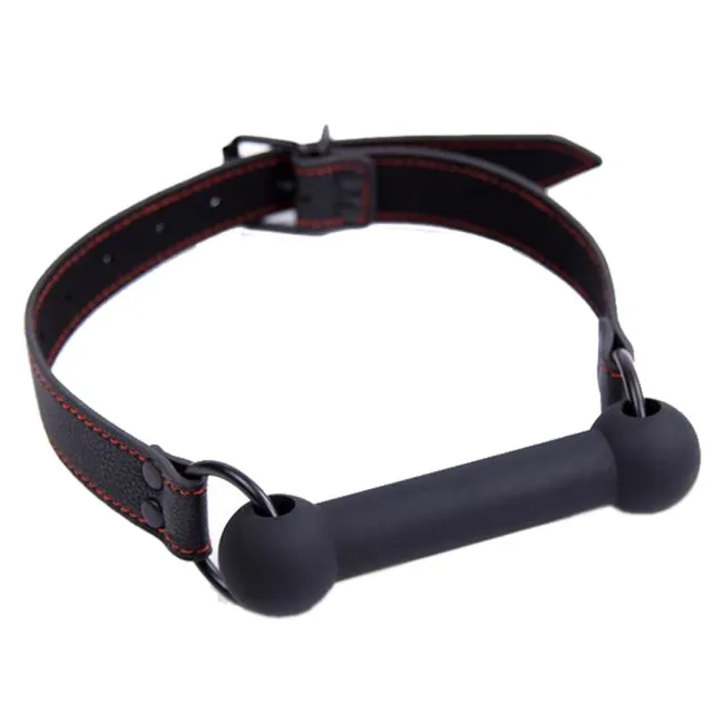 FETISH ADDICT Bone Gag - Knebel z kulką, Czarny, 63 cm
