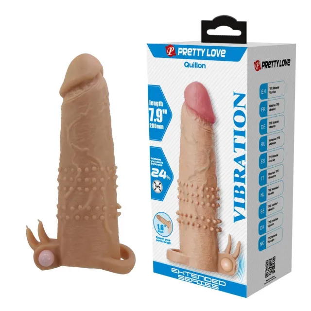 Насадка на пенис Pretty Love Quillon, 20 см (телесный)