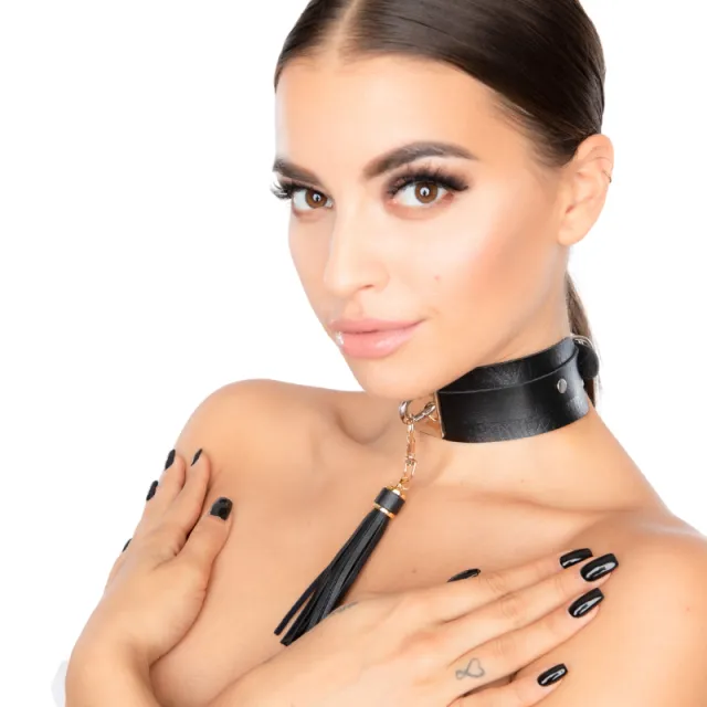 Нашийник Kinky Diva Collar Me! Teasing Tassel Collar, 43.5 см (чорний)