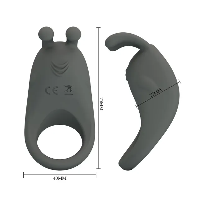 Віброкільце Pretty Love Master Ring, 7,5 см (сірий)