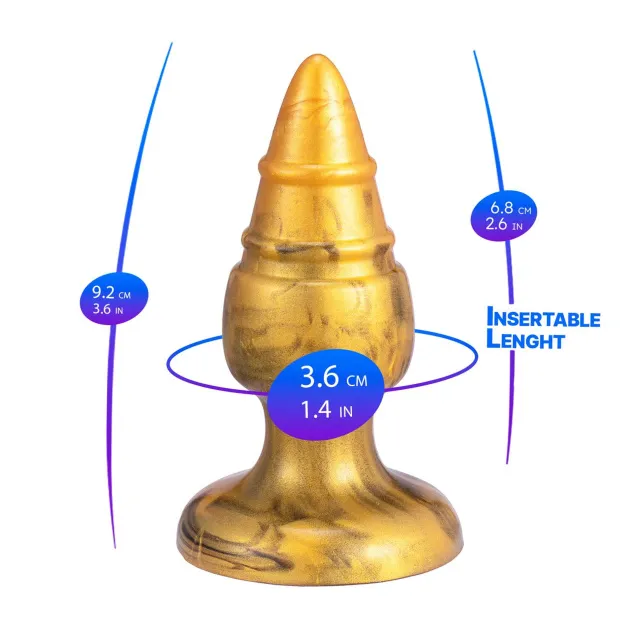 Анальная пробка Silexd Goldy Plug, 9.2 см (золотой)