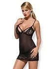 Комплект эротический Obsessive Wonderia chemise, S/M (черный)
