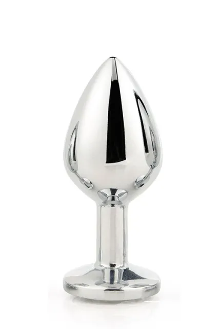 Анальна пробка Gleaming Love Silver Plug Medium, 8.3 см (прозорий)