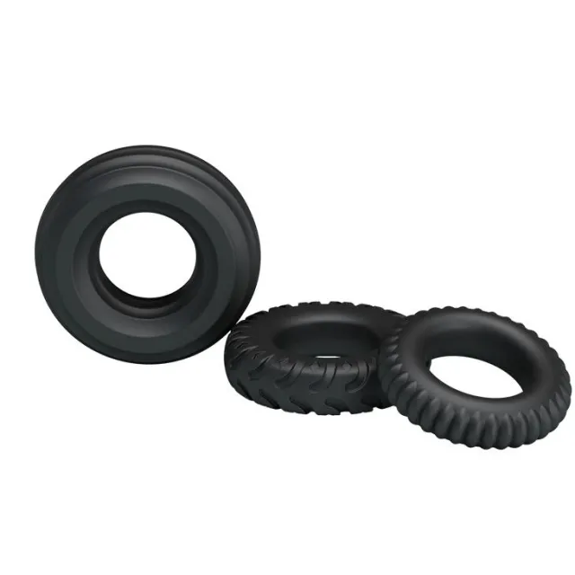Набор эрекционных колец Baile Three Cock Rings, 3 шт (черный)