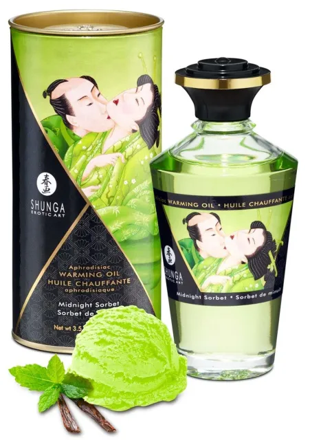 Зігрівальна масажна олія Shunga Aphrodisiac Midnight Sorbet, 100 мл
